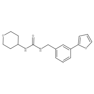 1-((5-(furan-2-yl)pyridin-3-yl)methyl)-3-(tetrahydro-2H-pyran-4-yl)urea Structure