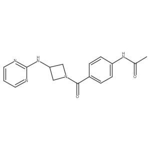 N-(4-(3-(pyrimidin-2-ylamino)azetidine-1-carbonyl)phenyl)acetamide Structure