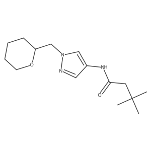 3,3-dimethyl-N-(1-((tetrahydro-2H-pyran-2-yl)methyl)-1H-pyrazol-4-yl)butanamide Structure