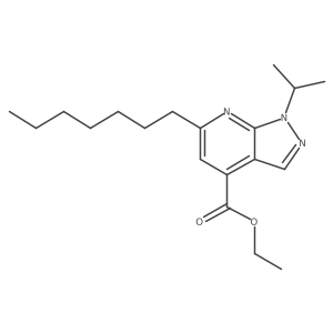 Ethyl 6-heptyl-1-isopropyl-1H-pyrazolo[3,4-b]pyridine-4-carboxylate结构式
