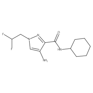 4-Amino-N-cyclohexyl-1-(2,2-difluoroethyl)-1H-pyrazole-3-carboxamide结构式