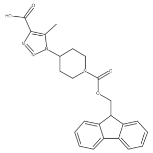 1-(1-{[(9H-fluoren-9-yl)methoxy]carbonyl}piperidin-4-yl)-5-methyl-1H-1,2,3-triazole-4-carboxylic acid Structure