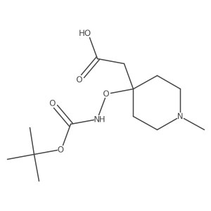 2-[4-({[(Tert-butoxy)carbonyl]amino}oxy)-1-methylpiperidin-4-yl]acetic acid结构式