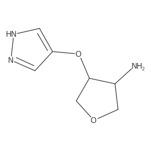rac-(3R,4R)-4-(1H-pyrazol-4-yloxy)oxolan-3-amine结构式