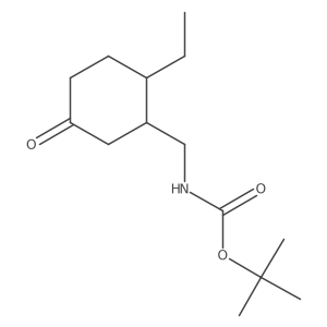 tert-butyl N-[(2-ethyl-5-oxocyclohexyl)methyl]carbamate结构式