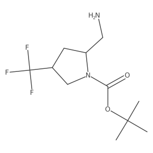 tert-Butyl (2R,4R)-2-(aminomethyl)-4-(trifluoromethyl)pyrrolidine-1-carboxylate结构式