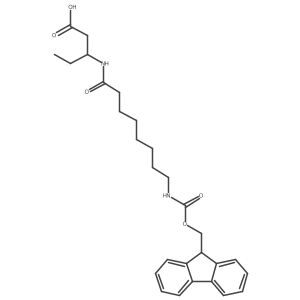 (3R)-3-[8-({[(9H-fluoren-9-yl)methoxy]carbonyl}amino)octanamido]pentanoic acid Structure