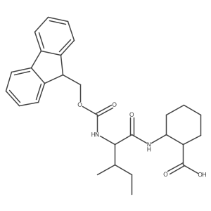 2-[2-({[(9H-fluoren-9-yl)methoxy]carbonyl}amino)-3-methylpentanamido]cyclohexane-1-carboxylic acid结构式