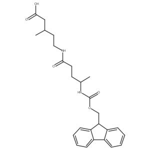 5-[4-({[(9H-fluoren-9-yl)methoxy]carbonyl}amino)pentanamido]-3-methylpentanoic acid Structure