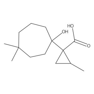 1-(1-Hydroxy-4,4-dimethylcycloheptyl)-2-methylcyclopropane-1-carboxylic acid结构式