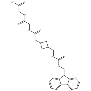 2-[2-(2-{3-[({[(9H-fluoren-9-yl)methoxy]carbonyl}amino)methyl]cyclobutyl}acetamido)acetamido]acetic acid结构式