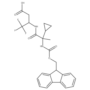3-[2-cyclopropyl-2-({[(9H-fluoren-9-yl)methoxy]carbonyl}amino)propanamido]-4,4,4-trifluorobutanoic acid Structure