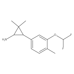 rac-(1R,3S)-3-[3-(difluoromethoxy)-4-methylphenyl]-2,2-dimethylcyclopropan-1-amine Structure