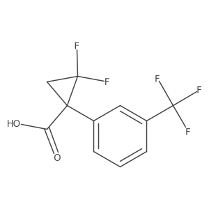 2,2-Difluoro-1-[3-(trifluoromethyl)phenyl]cyclopropane-1-carboxylic acid结构式