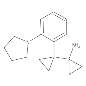 1-{1-[2-(Pyrrolidin-1-yl)phenyl]cyclopropyl}cyclopropan-1-amine结构式