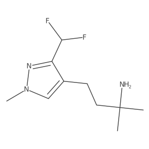 4-[3-(difluoromethyl)-1-methyl-1H-pyrazol-4-yl]-2-methylbutan-2-amine结构式