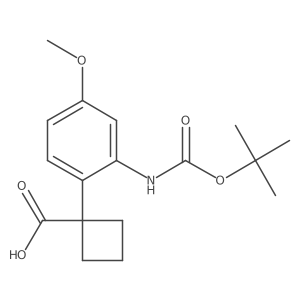1-(2-{[(Tert-butoxy)carbonyl]amino}-4-methoxyphenyl)cyclobutane-1-carboxylic acid Structure