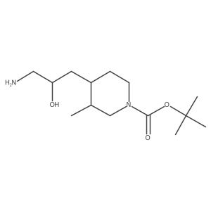 Tert-butyl 4-(3-amino-2-hydroxypropyl)-3-methylpiperidine-1-carboxylate结构式