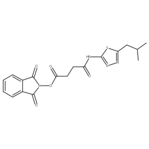 1,3-dioxo-2,3-dihydro-1H-isoindol-2-yl 3-{[5-(2-methylpropyl)-1,3,4-thiadiazol-2-yl]carbamoyl}propanoate结构式