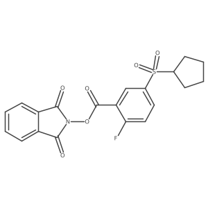 1,3-dioxo-2,3-dihydro-1H-isoindol-2-yl 5-(cyclopentanesulfonyl)-2-fluorobenzoate结构式