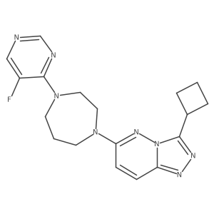 1-{3-Cyclobutyl-[1,2,4]triazolo[4,3-b]pyridazin-6-yl}-4-(5-fluoropyrimidin-4-yl)-1,4-diazepane结构式