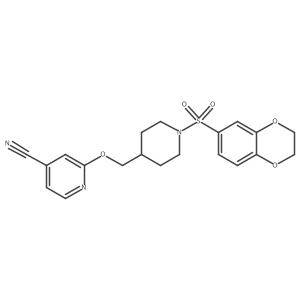 2-[[1-(2,3-Dihydro-1,4-benzodioxin-6-ylsulfonyl)piperidin-4-yl]methoxy]pyridine-4-carbonitrile Structure