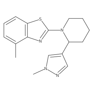 4-methyl-2-[2-(1-methyl-1H-pyrazol-4-yl)piperidin-1-yl]-1,3-benzothiazole结构式