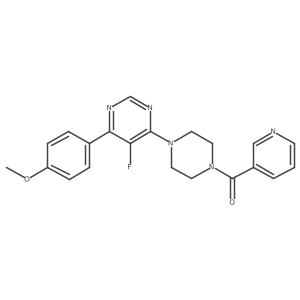 5-Fluoro-4-(4-methoxyphenyl)-6-[4-(pyridine-3-carbonyl)piperazin-1-yl]pyrimidine结构式