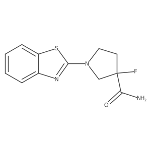 1-(1,3-Benzothiazol-2-yl)-3-fluoropyrrolidine-3-carboxamide Structure