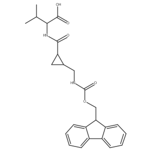 (2R)-2-({2-[({[(9H-fluoren-9-yl)methoxy]carbonyl}amino)methyl]cyclopropyl}formamido)-3-methylbutanoic acid结构式