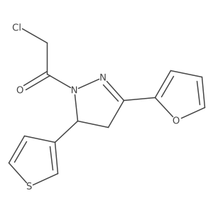2-chloro-1-[3-(furan-2-yl)-5-(thiophen-3-yl)-4,5-dihydro-1H-pyrazol-1-yl]ethan-1-one结构式