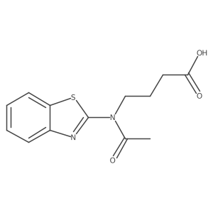 4-[N-(1,3-benzothiazol-2-yl)acetamido]butanoic acid结构式