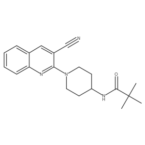 N-[1-(3-cyanoquinolin-2-yl)piperidin-4-yl]-2,2-dimethylpropanamide Structure