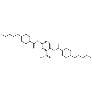 2,5-bis[(4-pentylcyclohexanecarbonyl)oxy]benzoic acid Structure