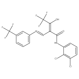 N-(2,3-dichlorophenyl)-4,4,4-trifluoro-3-oxo-2-{(Z)-2-[3-(trifluoromethyl)phenyl]hydrazono}butanamide Structure