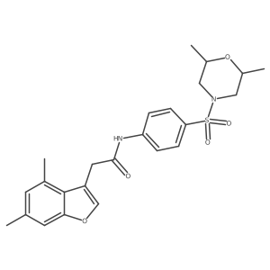 2-(4,6-dimethyl-1-benzofuran-3-yl)-N-{4-[(2,6-dimethylmorpholin-4-yl)sulfonyl]phenyl}acetamide Structure