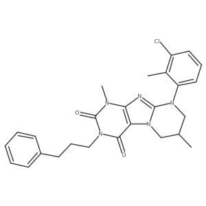 9-(3-chloro-2-methylphenyl)-1,7-dimethyl-3-(3-phenylpropyl)-6,7,8,9-tetrahydropyrimido[2,1-f]purine-2,4(1H,3H)-dione Structure