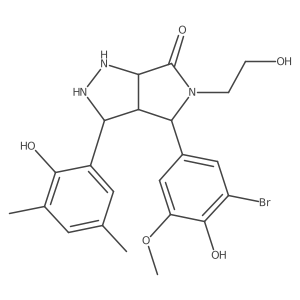 4-(3-Bromo-4-hydroxy-5-methoxyphenyl)-3-(2-hydroxy-3,5-dimethylphenyl)-5-(2-hydroxyethyl)-1,2,3,3a,4,6a-hexahydropyrrolo[3,4-c]pyrazol-6-one Structure
