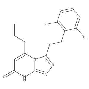 3-((2-chloro-6-fluorobenzyl)thio)-5-propyl-[1,2,4]triazolo[4,3-a]pyrimidin-7(8H)-one结构式