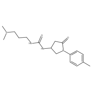 1-(3-(Dimethylamino)propyl)-3-(5-oxo-1-(p-tolyl)pyrrolidin-3-yl)urea结构式