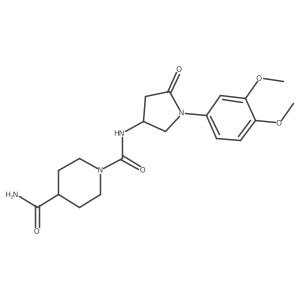 N1-(1-(3,4-dimethoxyphenyl)-5-oxopyrrolidin-3-yl)piperidine-1,4-dicarboxamide结构式
