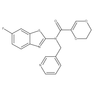 N-(6-fluorobenzo[d]thiazol-2-yl)-N-(pyridin-3-ylmethyl)-5,6-dihydro-1,4-dioxine-2-carboxamide Structure