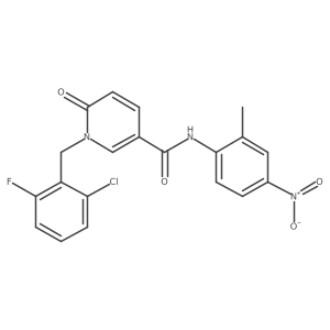 1-(2-chloro-6-fluorobenzyl)-N-(2-methyl-4-nitrophenyl)-6-oxo-1,6-dihydropyridine-3-carboxamide结构式
