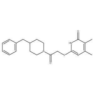 2-((2-(4-benzylpiperidin-1-yl)-2-oxoethyl)thio)-5,6-dimethylpyrimidin-4(3H)-one Structure