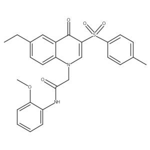 2-(6-ethyl-4-oxo-3-tosylquinolin-1(4H)-yl)-N-(2-methoxyphenyl)acetamide Structure