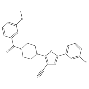 2-(3-Chlorophenyl)-5-(4-(3-methoxybenzoyl)piperazin-1-yl)oxazole-4-carbonitrile结构式
