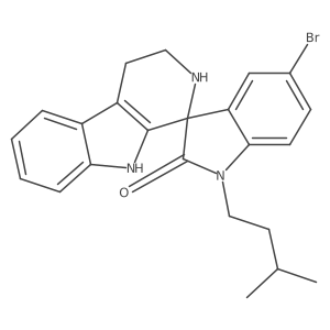 5'-bromo-1'-(3-methylbutyl)-2,3,4,9-tetrahydrospiro[beta-carboline-1,3'-indol]-2'(1'H)-one Structure