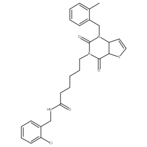 N-[(2-chlorophenyl)methyl]-6-[1-[(2-methylphenyl)methyl]-2,4-dioxo-4a,7a-dihydrothieno[3,2-d]pyrimidin-3-yl]hexanamide结构式