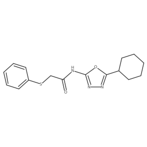 N-(5-cyclohexyl-1,3,4-oxadiazol-2-yl)-2-(phenylthio)acetamide结构式