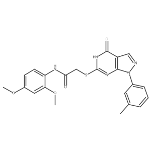 N-(2,4-dimethoxyphenyl)-2-((4-hydroxy-1-(m-tolyl)-1H-pyrazolo[3,4-d]pyrimidin-6-yl)thio)acetamide结构式